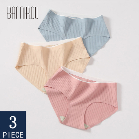 BANNIROU 3 pièces femme sous-vêtements coton culotte pour femme de haute qualité doux confortable slips culottes pour dame 2022 nouvelle vente ► Photo 1/6