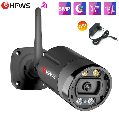 HFWS caméra Ip Wifi H.265 5MP HD extérieur sans fil Vision nocturne Audio vidéo sécurité CCTV Surveillance ► Photo 1/6