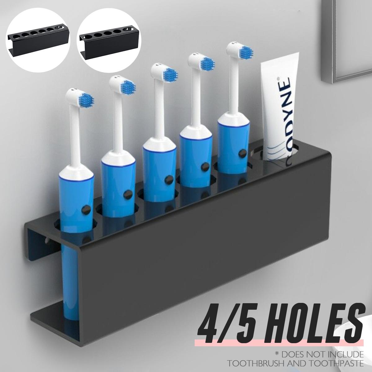 Porte-brosse à dents et dentifrice, 4/5 trous, boîte de rangement murale, accessoires de salle de bain ► Photo 1/1
