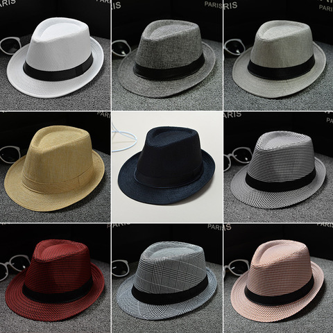 Fedoras-Chapeau feutré rétro pour hommes | Haut de Jazz, Chapeau à large bord, Vintage Couple casquette, Chapeau d'hiver, Chapeau melon, chapeaux d'été extérieur ► Photo 1/6