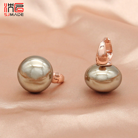 SJMADE 2022 tendance grande Simulation perle boucles d'oreilles pour femmes bijoux de mariage cadeau de noël mode or Rose Eardrop ► Photo 1/6