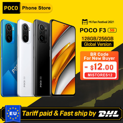 POCO F3 – Smartphone 5G, Version globale, 6 go 128 go/8 go 256 go, Snapdragon 870 Octa Core, écran AMOLED 6.67 pouces, 120Hz E4 ► Photo 1/6