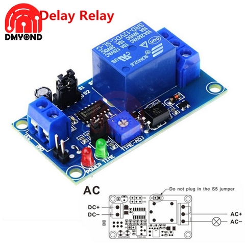 DC 12V électronique retard relais interrupteur Module réglage potentiomètre retard allumer retard éteindre le Module interrupteur avec minuterie ► Photo 1/1