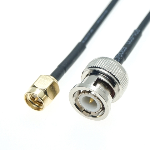Connecteur BNC mâle vers SMA mâle, adaptateur RF, Pigtail Coaxial RG174, câble de raccordement ► Photo 1/6