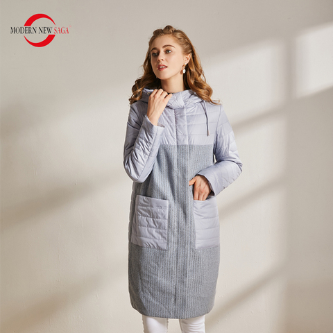 Veste longue à capuche pour femme, manteau en coton rembourré, style moderne, nouvelle collection automne hiver ► Photo 1/6