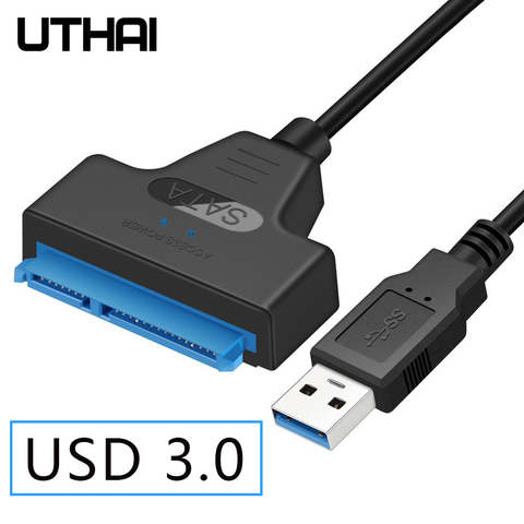 UTHAI T14 SATA convertisseur câble pour 2.5 pouces disque dur SSD adaptateur HDD adaptateur SATA7 + 15pin vers USD3.0 Simple lecteur ► Photo 1/6