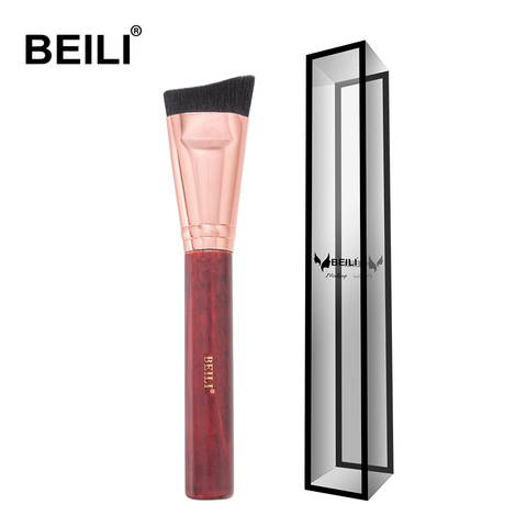 BEILI nouveau maquillage professionnel brosses top chèvre poney Bourgogne rouge ombre à paupières contour du ventilateur Fondation mélange brosse brochas maquillaje ► Photo 1/6