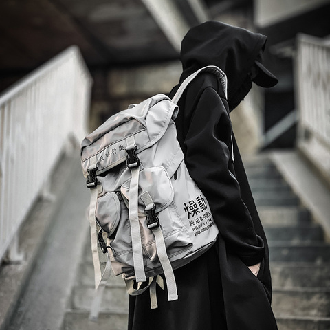 Sac à dos de marque tendance pour hommes et femmes, cartable multi-poches pour étudiants, version coréenne, 15 pouces ► Photo 1/5