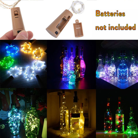 10 20 30 LED 1M 2M 3M, ficelle en fil de cuivre en forme de liège, bouteille de vin féerique pour artisanat en verre, décoration de fête de noël DIY ► Photo 1/6