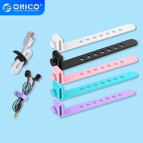 ORICO Silicone câble enrouleur écouteur fil enrouleur réglable câble organisateur 5 pièces pour iphone écouteur câble protecteur ► Photo 1/6