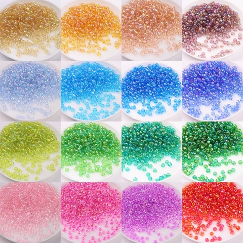 10 g/Pack Multi taille 15/0 12/0 8/0 6/0 perles de rocaille en verre AB coloré rond entretoise perle pour bricolage couture artisanat vêtements accessoires ► Photo 1/6