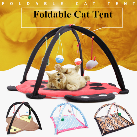 Tente Portable pour chat, jouet pour animal de compagnie, jouet pour activité Mobile, lit, tapis de jeu, couverture pliable pour chaton ► Photo 1/6