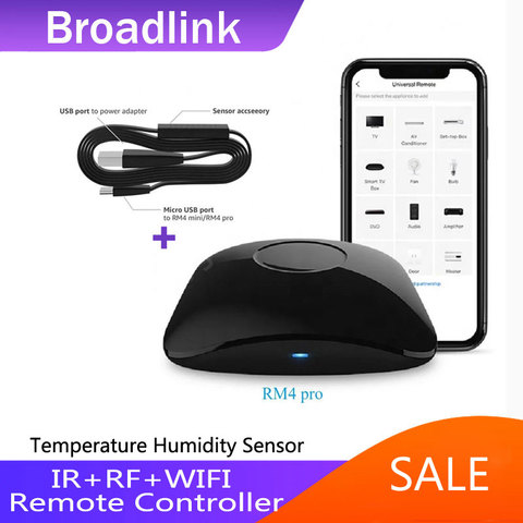 BroadLink – télécommande universelle sans fil RM4 Pro, avec capteur de température et d'humidité HTS2, Solution pour maison intelligente ► Photo 1/5