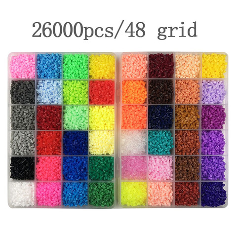 Perles Hama 2.6mm 24/48 couleurs, perles PUPUKOU en fer éducatif, qualité garantie 100%, perles à fusible, jouet à faire soi-même ► Photo 1/6