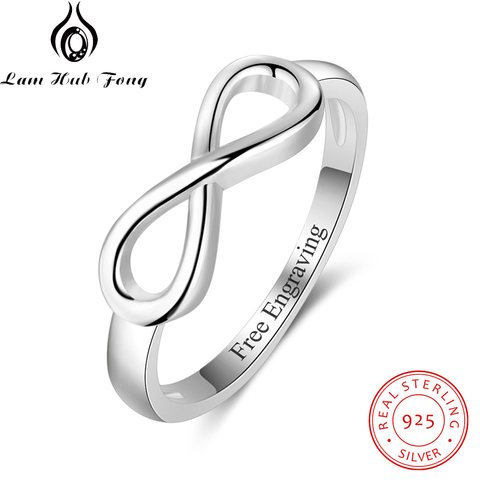 Bague Infinity personnalisée en argent Sterling 925, nom personnalisé, bague de mariage, amour éternel, bijoux fins pour femmes, Lam Hub Fong ► Photo 1/6