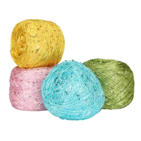 Fil de Crochet brillant à paillettes coloré, 100 g/boule, fil fin pour tricot à la main, pull, châle, fil de Crochet FZ361 ► Photo 1/5