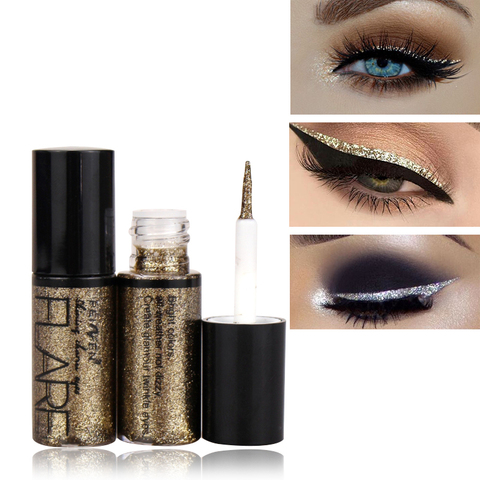 Maquillage professionnel argent Rose or couleur liquide paillettes Eyeliner brillant yeux doublures femmes oeil Pigment coréen cosmétique imperméable à l'eau ► Photo 1/6