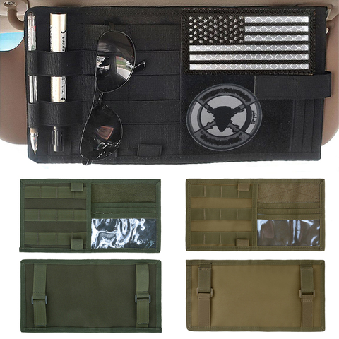 Tactique MOLLE véhicule visière EDC outil pochette voiture pare-soleil organisateur CD support de sac de rangement intérieur voiture chasse accessoires ► Photo 1/6