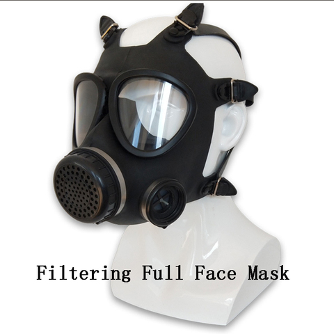 Masque facial complet formaldéhyde Protection Grimace coiffe de tête en caoutchouc respirateur peinture pulvérisation décoration masque à gaz produit chimique protéger ► Photo 1/6