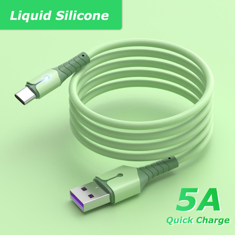 Câble USB Micro et Type C 5A en Silicone liquide, Charge ultra rapide, transfert de données, compatible avec Samsung Huawei Xiaomi One Plus ► Photo 1/6