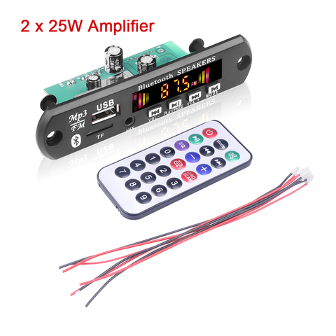 Kebidu 2*15W/25W amplificateur sans fil Bluetooth 12V MP3 WMA décodeur carte Audio de voiture USB TF FM Module Radio avec télécommande ► Photo 1/6