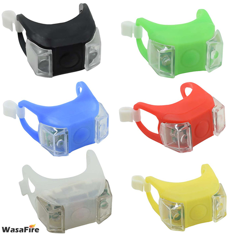 WasaFire Silicone vélo vélo lumières étanche cyclisme avant arrière Rail lumière guidon LED Flash sécurité lampes d'avertissement batterie ► Photo 1/6