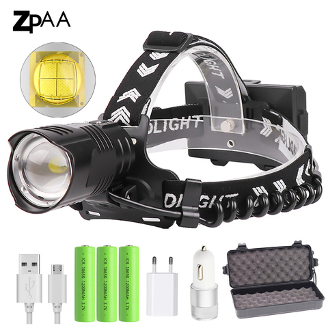 Lampe frontale à LED XHP90 XHP90.2 Rechargeable par USB, fonction Zoom, idéale pour la pêche, la chasse ou le Camping, XHP50 ► Photo 1/6