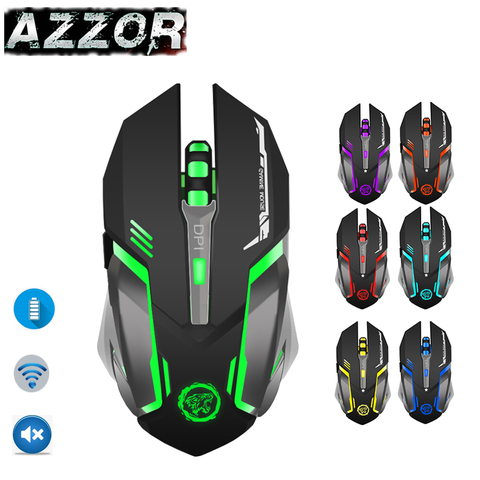 AZZOR-souris Gaming sans fil rétro-éclairé 7 couleurs, Rechargeable, respirant, pour ordinateur de bureau et ordinateur portable ► Photo 1/6