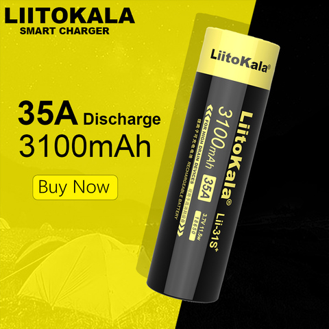 LiitoKala – 20 batteries lithium-ion pour lampe de poche LED, perceuse électrique, voiture jouet, Lii-31S 18650 3.7V 3100mA 35a ► Photo 1/4