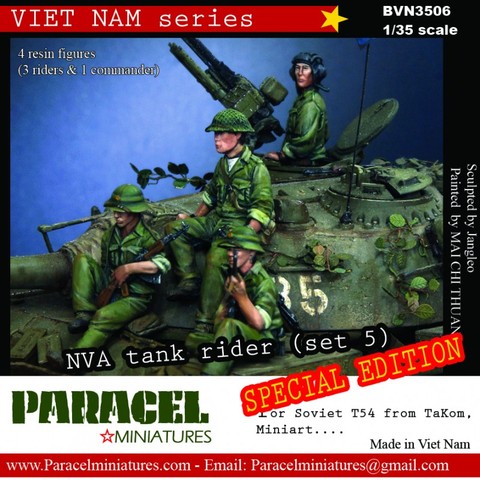 Kits de figurines NVA Tank rider & Commander, 4 figurines en résine, non assemblées, non peintes, 1/35, 1051 ► Photo 1/1