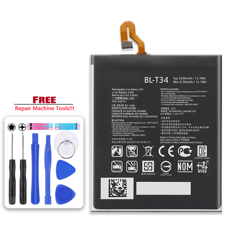 Batterie BL-T34 pour LG V30 V30 + V30A H930 H932 LS998 BL T34 Bateria 3155mAh + outil gratuit ► Photo 1/6