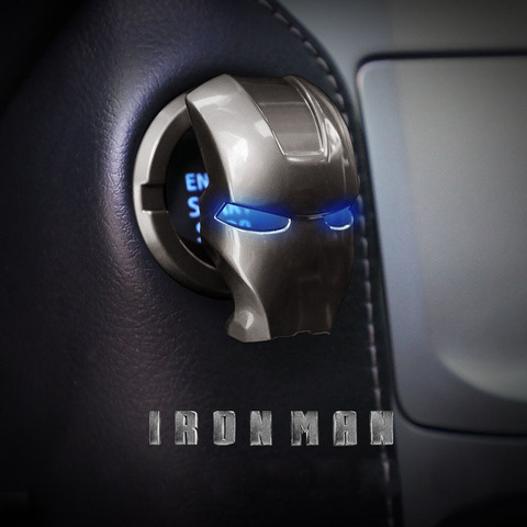 Iron Man voiture intérieur moteur allumage démarrage bouton d'arrêt housse de protection décoration autocollant voiture intérieur accessoires ► Photo 1/6