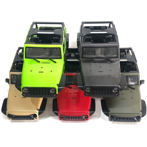 Chenille de roche 1/10 JEEP WRANGLER RUBICON sans empattement de toit 313mm KIT de coque de carrosserie dure pour chenille axiale SCX10 Cherokee voiture RC ► Photo 1/6