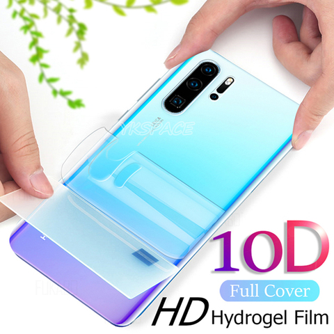 2 pièces couverture complète 10D Hydrogel Film pour Huawei P20 P30 P40 Mate 20 X 20X Honor 30 Pro Plus avant arrière souple protection d'écran en TPU ► Photo 1/6