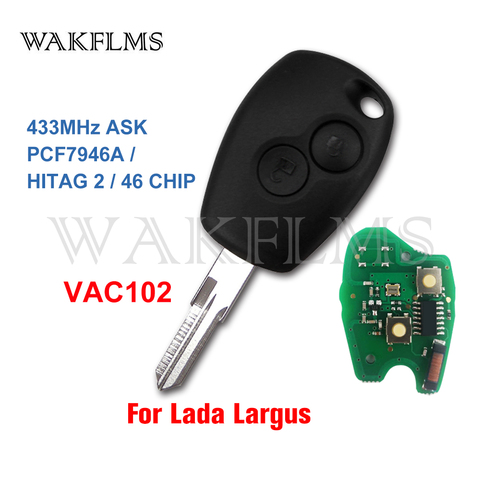 Porte-clés de voiture à distance, pour LADA Largus 2012 2013 2014 2015 2016 2017 2022 433MHz PCF7946A ► Photo 1/3