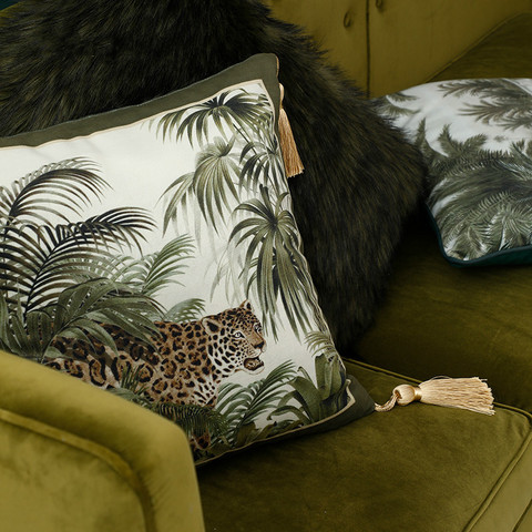 DUNXDECO-housse de Coussin Vintage, luxe, pour canapé, Collection animale, Jungle, imprimé léopard, pour literie taie d'oreiller décorative ► Photo 1/6