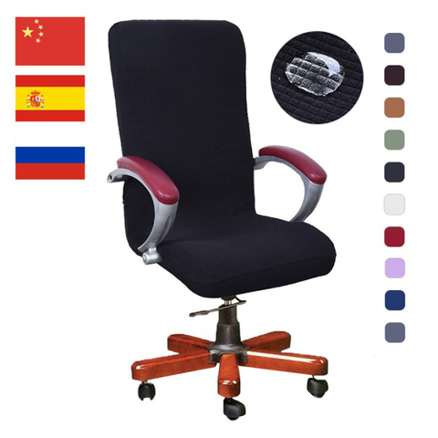 Nouveau 9 couleurs moderne Spandex ordinateur chaise couverture 100% Polyester élastique tissu bureau chaise couverture facile lavable amovible ► Photo 1/6