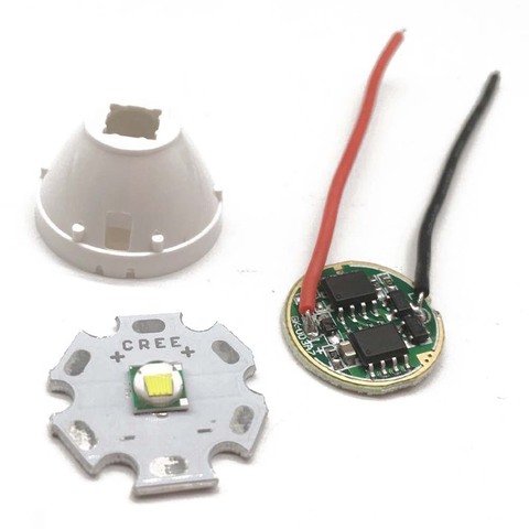 1 jeu de lumières blanches Cree XM-L T6 + pilote 3.7V + lentille avec support de Base ► Photo 1/3