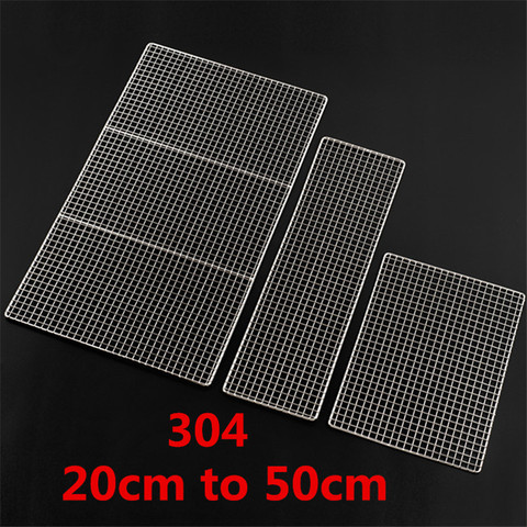 304 acier inoxydable bbq Mat net grille forme carré Rectangle Grill grillage maille fil Net extérieur cuisson barbecue accessoires ► Photo 1/6