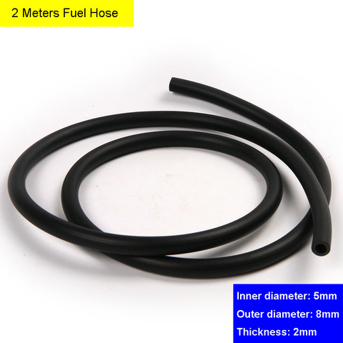 Tuyau noir de distribution de carburant et d'huile, tuyau d'essence de 5mm I/D 8mm O/D, accessoire pour moto et vélo, 2 M ► Photo 1/6