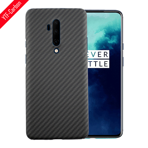 Ytf-carbone véritable fibre de carbone étui pour OnePlus 7T Pro étui aramide fibre couverture arrière OnePlus 7T Pro coque Design officiel ► Photo 1/6