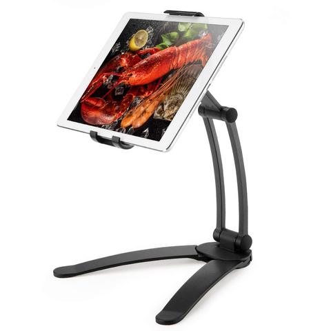 Support de bureau debout pour tablette de cuisine 2-en-1 pour recette support de tablette rotatif réglable à 360 ° pour tablette de 5 à 10.5 pouces ► Photo 1/6