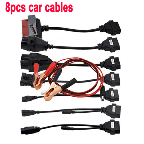 Ensemble complet 8 câbles de voiture 8 pièces câbles de camion pour CDP TCS PRO connecteur de voiture pour Multidiag Pro MVD Auto OBD2 outil diagnostique lecteur de Code ► Photo 1/6