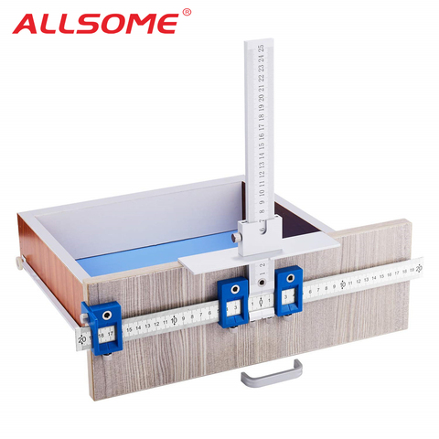 Perceuse Guide manchon armoire matériel gabarit tiroir tirer bois forage goujons trou gabarit meubles poinçonnage outil vrai Position outils ► Photo 1/6