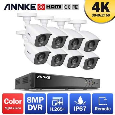 ANNKE 4K Ultra HD 8CH DVR Kit H.265 + système de sécurité de caméra de vidéosurveillance 8 pièces 8MP IR Kits de caméra de Surveillance vidéo de Vision nocturne extérieure ► Photo 1/6