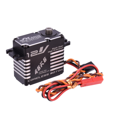 JX – engrenage en acier de haute précision, Servo numérique sans noyau CLS-12V7346, coque en Aluminium pour voiture Robot RC, 46KG, 12V, 180 degrés HV, CNC ► Photo 1/5