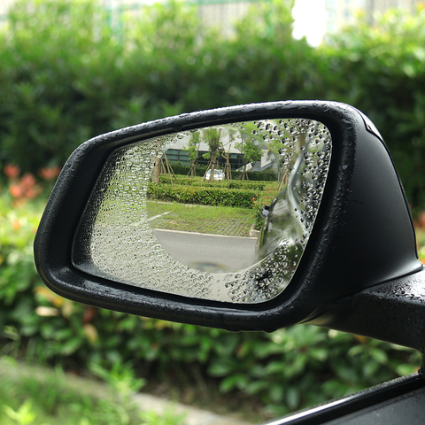 Film de protection Anti-buée pour rétroviseur de voiture, 2 pièces, transparent, étanche à la pluie ► Photo 1/6