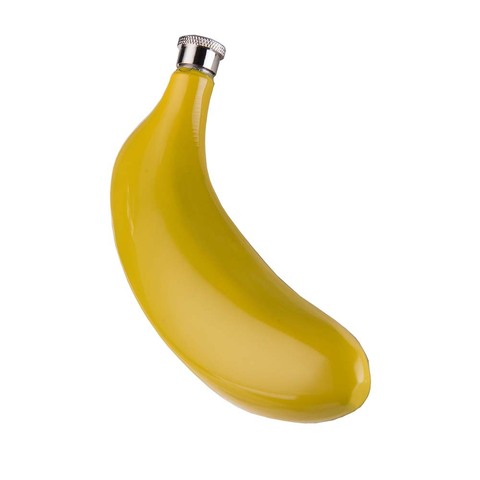 Flacon banane Portable en forme de banane, en acier inoxydable, 5 Oz, bouteille de poche créative pour liqueur jaune, whisky, alcool, cadeau de demoiselle d'honneur ► Photo 1/6