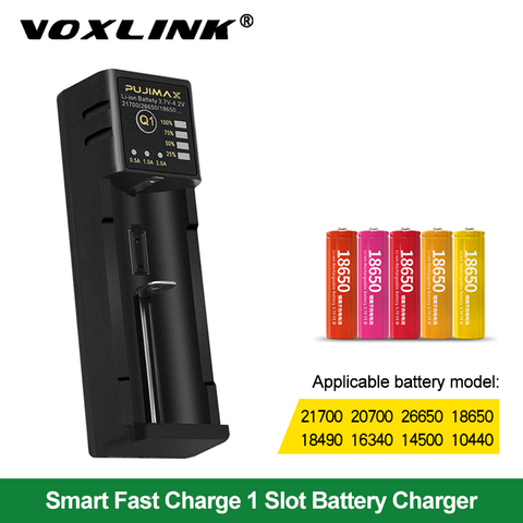 VOXLINK 18650 chargeur de batterie Intelligent de charge de courant Réglable 26650 21700 14500 26500 22650 Li-ion chargeur De Batterie Rechargeable ► Photo 1/6