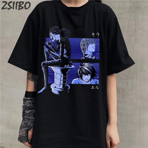 Nouveauté Death Note Shinigami Ryûk Unisexe Anime T-shirt Mâle Cool Manches Courtes Manga Japonais Light Yagami L homme T-shirt Décontracté ► Photo 1/6